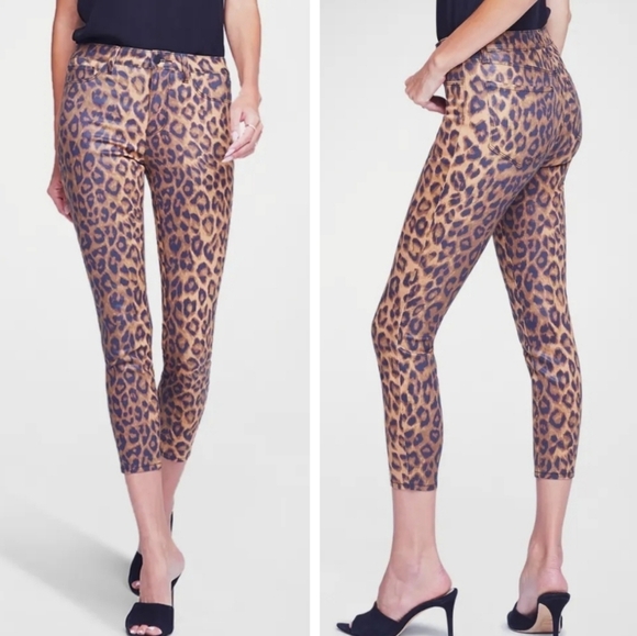 L’AGENCE Margot Skinny Jeans Size 25 Cheetah Leopard Print Cropped Denim Stretch - Picture 14 of 14